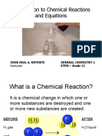 Introduction To Chemical Reactions and Equations: John Paul A. Reponte General Chemistry 1 STEM - Grade 11