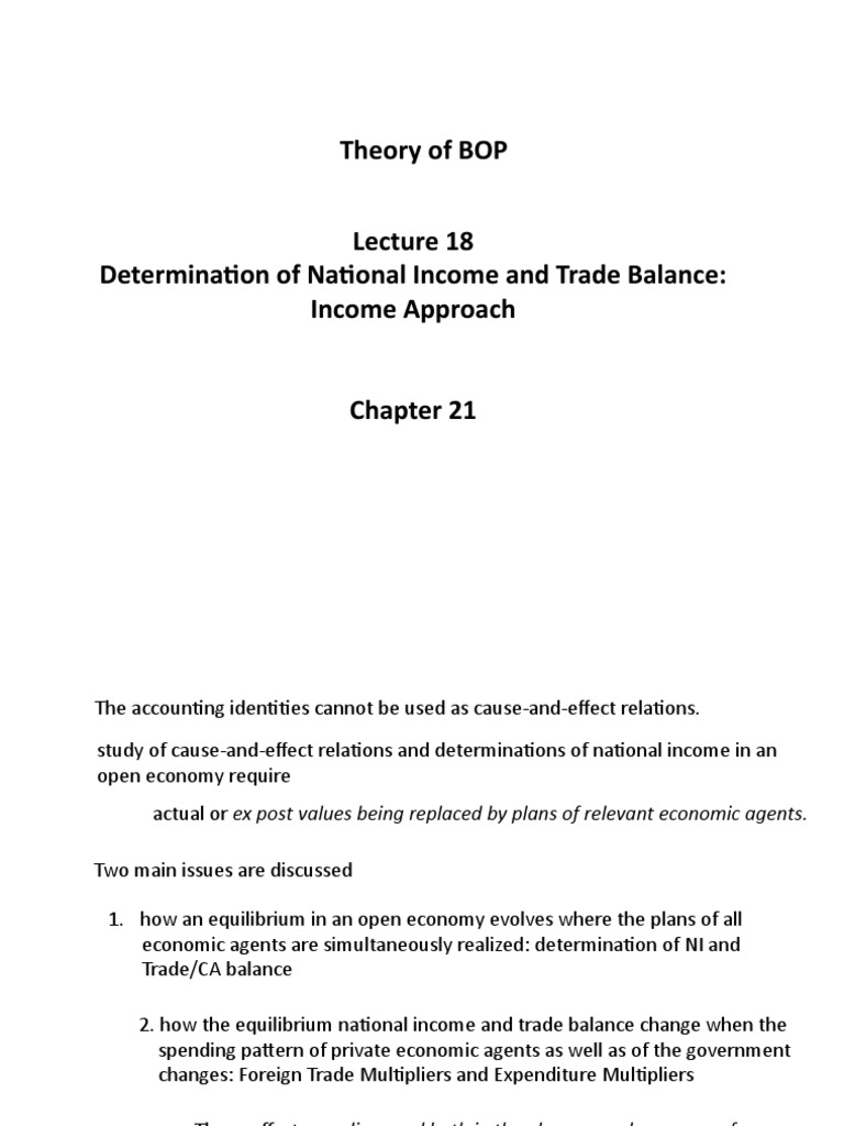 Lecture 18 NI & CA Balance - Income Approach | PDF | Balance Of Trade ...