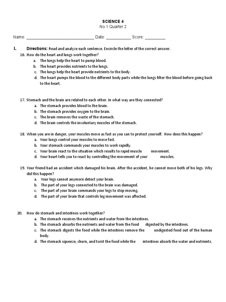 Science 4 Test Q2-WEEK 1.5 | PDF