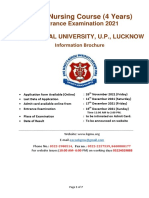 B. Sc. Nursing Course (4 Years) : Entrance Examination 2021 K.G. Medical University, U.P., Lucknow