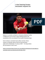 Novak Djokovic's Visa Hearing L