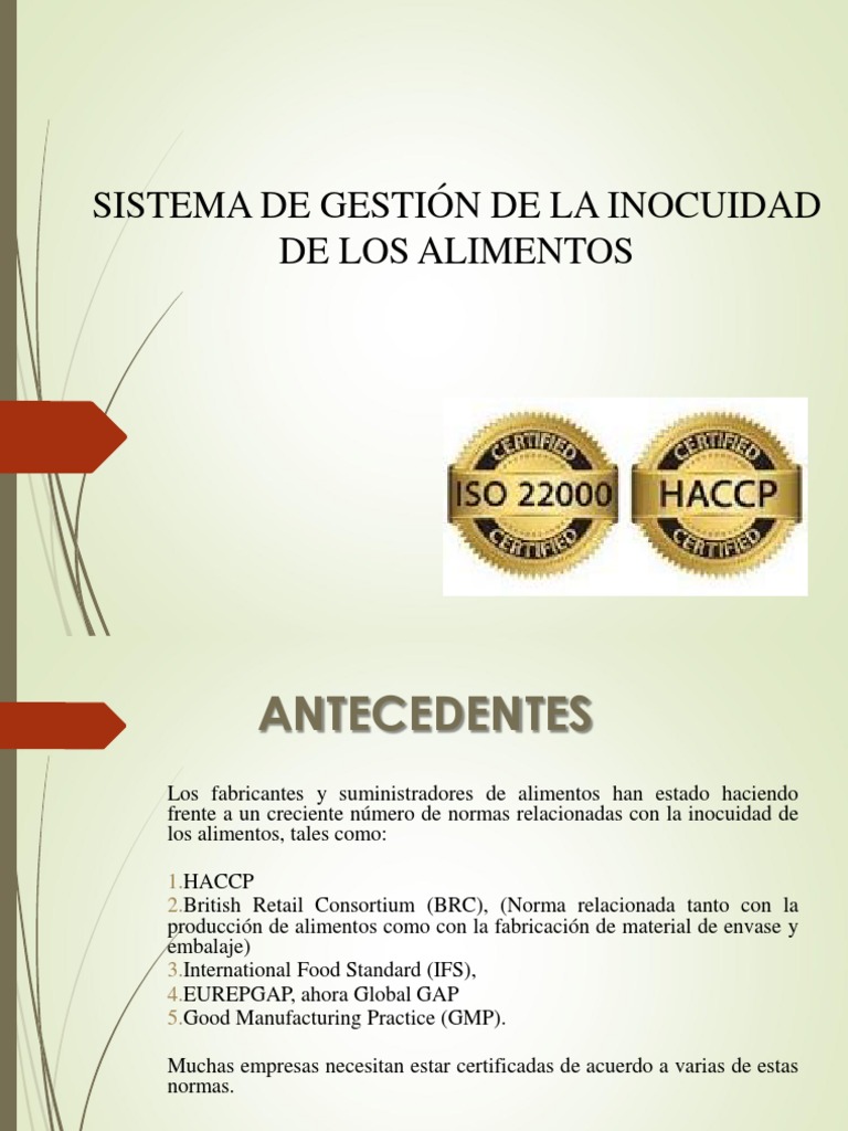 Sistema de Gestion de Inocuidad de Los Alimentos | PDF | Análisis de ...