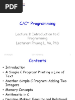 C/C Programming: Lecture 1: Introduction To C Programming Lecturer: Phuong L. Vo, PHD