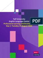 Taif University English Language Centre: Day 1: Tuesday 25 August 2020