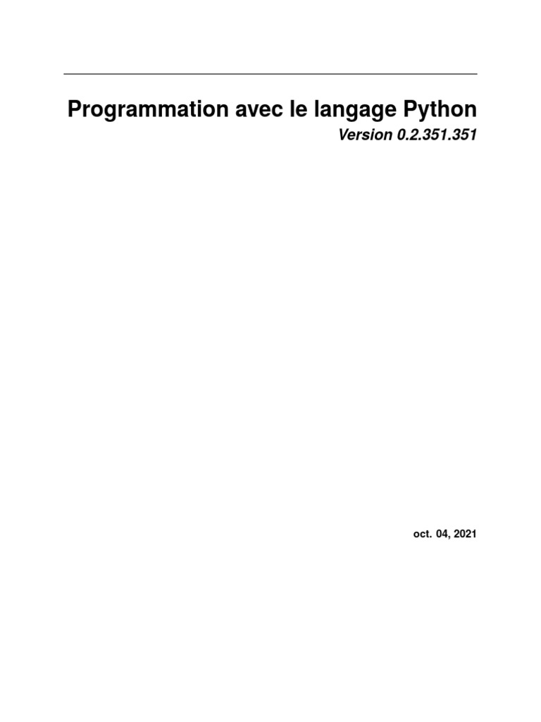 Introduction à la programmation Python | PDF | Variable (informatique ...