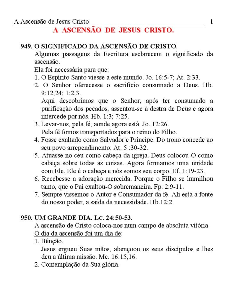 Significado da Ascensão de Cristo | PDF | Ascensão de Jesus | Jesus
