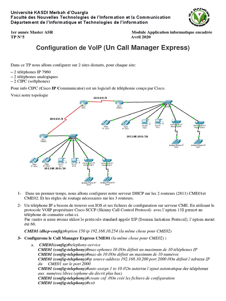 Configuration VoIP avec Call Manager Express | PDF | Voix sur IP ...