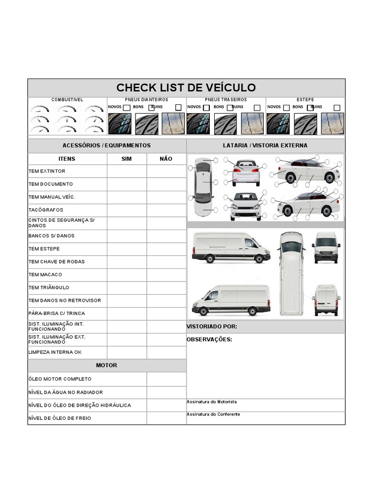 Checklist de Vistoria Veicular | PDF