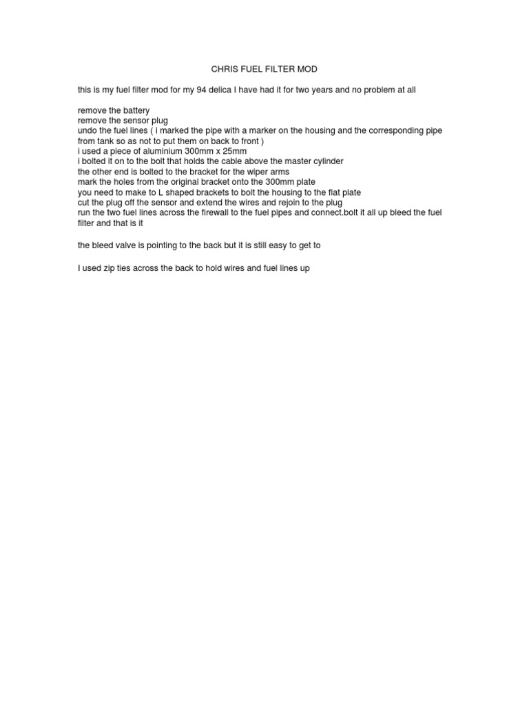Fuel Filter Mod | PDF