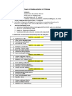 Fechas de Exposicion de Tesina