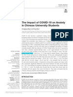 The Impact of COVID-19 On Anxiety in Chinese University Students