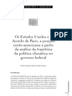 Os Estados Unidos e o Acordo de Paris: A Posição Norte-Americana A Partir Da Análise Da Trajetória Da Política Climática No Governo Federal