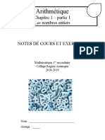 01chapitre 1 Notes de Cours Partie 1 2018