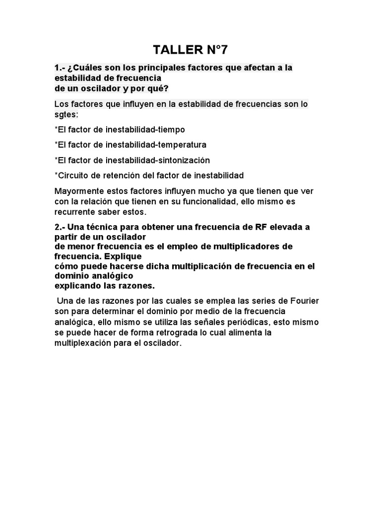 Taller N 7 | PDF