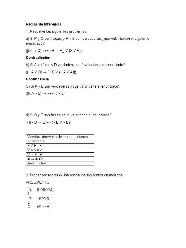 Reglas de Inferencia en Lógica | PDF | Inferencia | Razonamiento deductivo