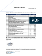 Cotización de suministro de materiales para obras públicas