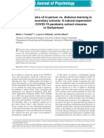 Int J Psychol - 2020 - Tomasik - Educational Gains of in Person Vs Distance Learning in Primary and Secondary Schools A