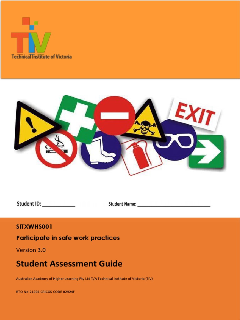 2 - SITXWHS001 - Participate in Safe Work Practices Student Guide | PDF ...
