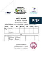 Emploi de Temps Campus de Yaounde