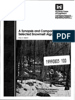 Synopsis and comparison Snowmelt Algorithms