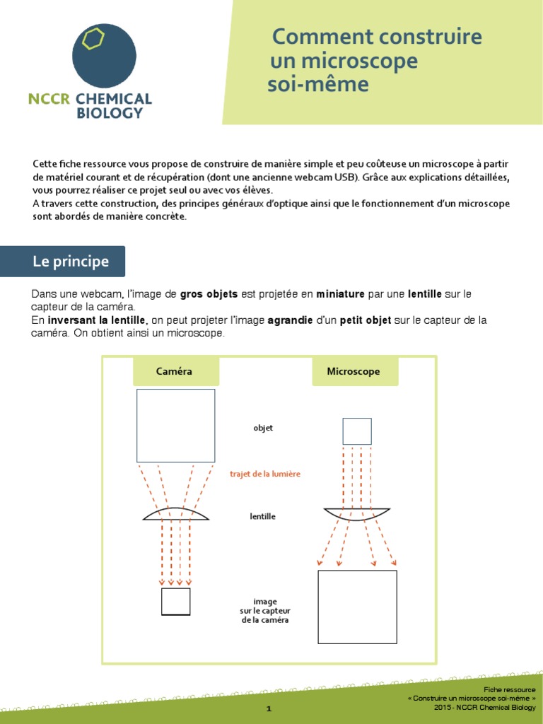 Construire un microscope DIY simple | PDF | USB | Optique