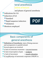 General Anesthesia: Outline of Lecture