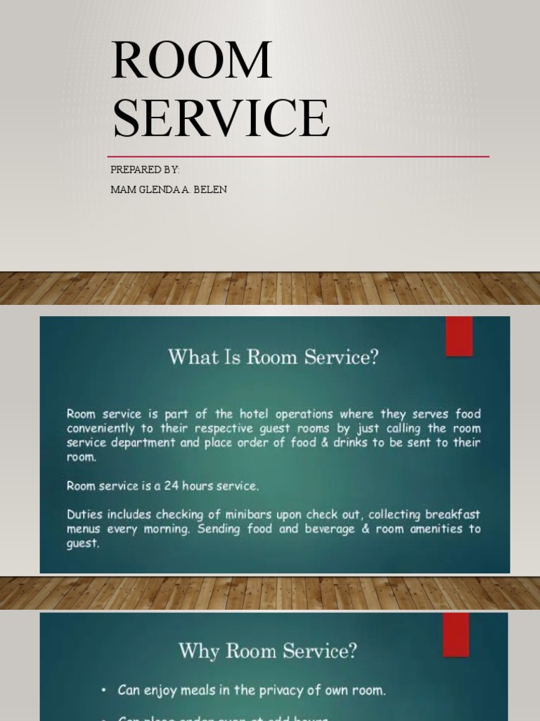 Room Service: Prepared By: Mam Glenda A. Belen | PDF