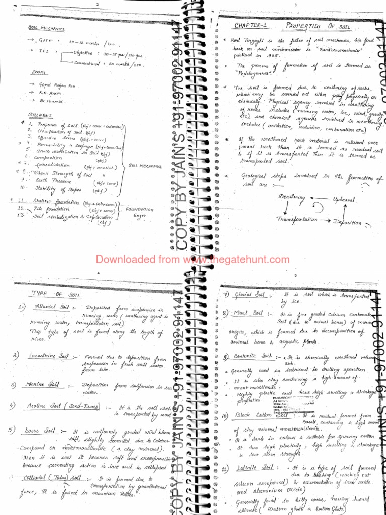 Geotechnical Engineering Made Easy Handwritten Classroom NotesPart-1 | PDF