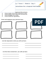 Literacy / Term 1 - Week 6 - Day 3 L.O. To Plan The Instructions For A Tropical Fruit Kebab