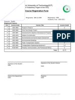 Course Registration Form: Islamic University of Technology (IUT)