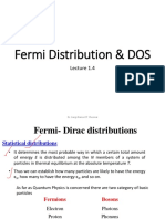 Fermi Distribution & DOS: Dr. Gargi Raina VIT Chennai