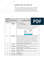 Instructions For Completing The CMS 1500 Claim Form