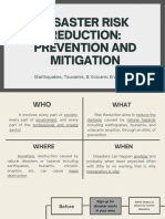 Disaster Risk Reduction: Prevention and Mitigation: (Earthquakes, Tsunamis, & Volcanic Eruptions)