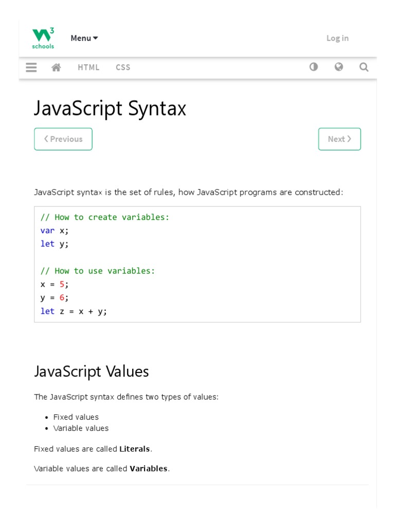 JavaScript Syntax: An Introduction to Variables, Values, Operators ...