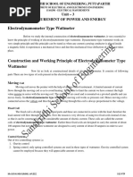 Electrodynamometer Type Wattmeter