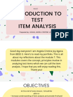 Introduction To Test Item Analysis