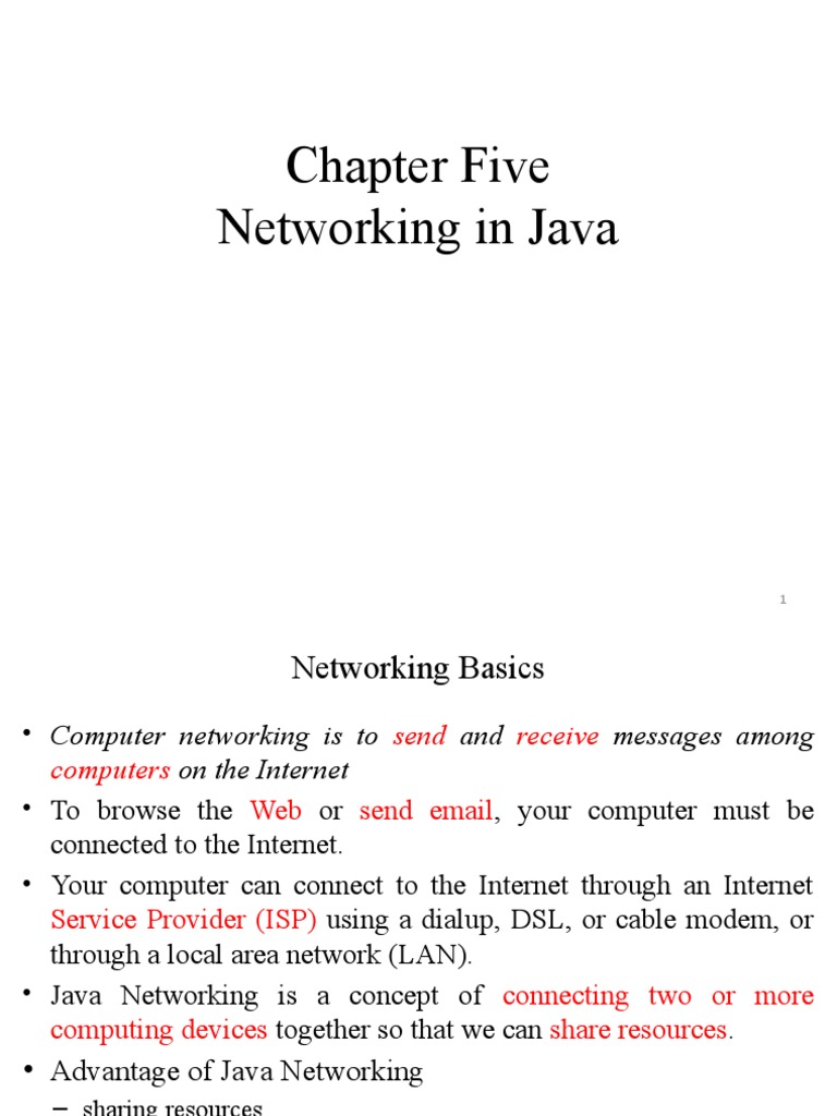 Chapter Five Networking in Java | PDF | Port (Computer Networking ...