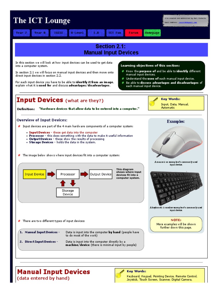 WWW Ictlounge Com HTML Manual Input Devices HTM | PDF | Image Scanner ...
