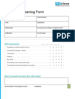 Initial HR-Screening Form: Self-Assessment