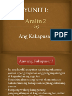 YUNIT I - Aralin 2 Kakapusan