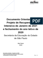 Documento Orientador - Perguntas e Respostas Projeto de Recuperação Intensiva e Fechamento Do Ano Letivo de 2021 - Janeiro de 2021
