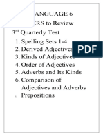 POINTERS To Review 3rd Quarterly Test Lang 6