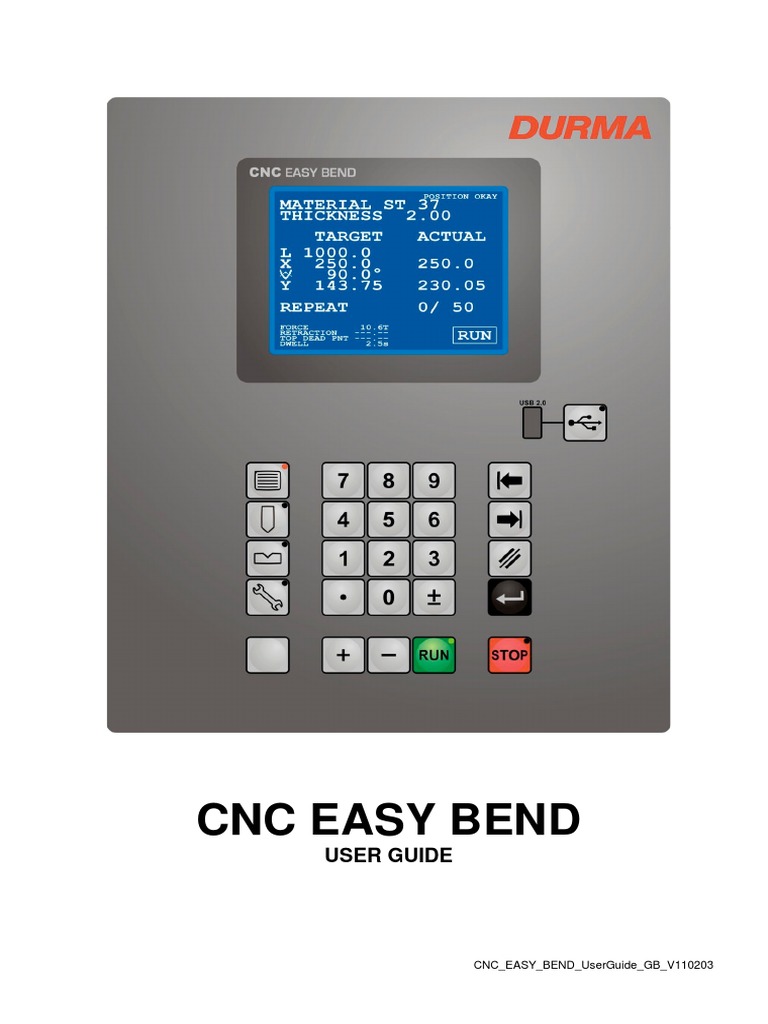 CNC Easy Bend User Guide | PDF | Cursor (User Interface) | Numerical ...