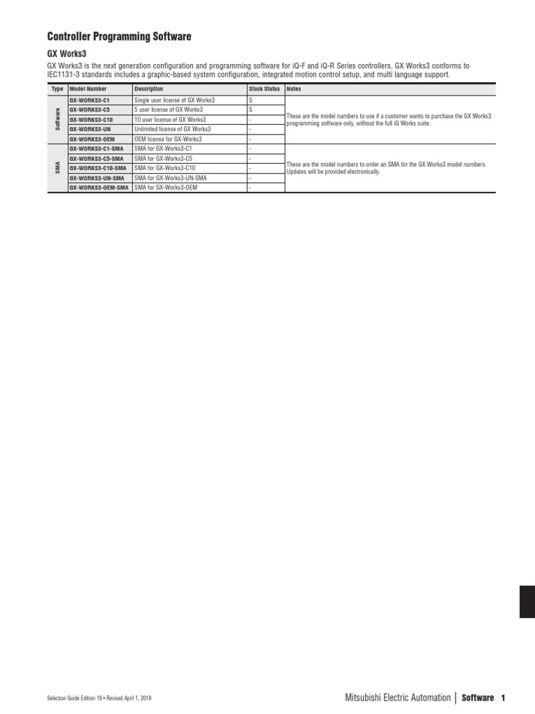 Controller Programming Software: GX Works3 | PDF