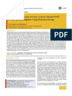 Enhanced Production of Citric Acid by Mutant PN12 of Aspergillus Fumigatus Using Statistical Design