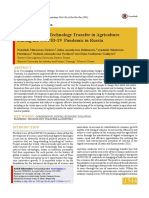 Development of Technology Transfer in Agriculture During The COVID-19 Pandemic in Russia