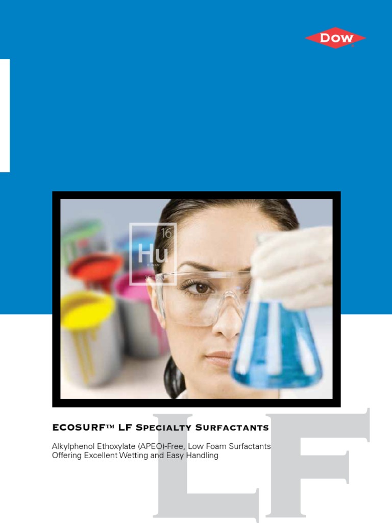 DOW ECOSURF LF Specialty Surfactants Download Free PDF Surfactant Foam