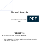 Network Analysis: Kirchhoff's Voltage and Current Laws Week 6