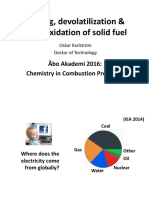 Drying, devolatilization & char oxidation of solid fuels