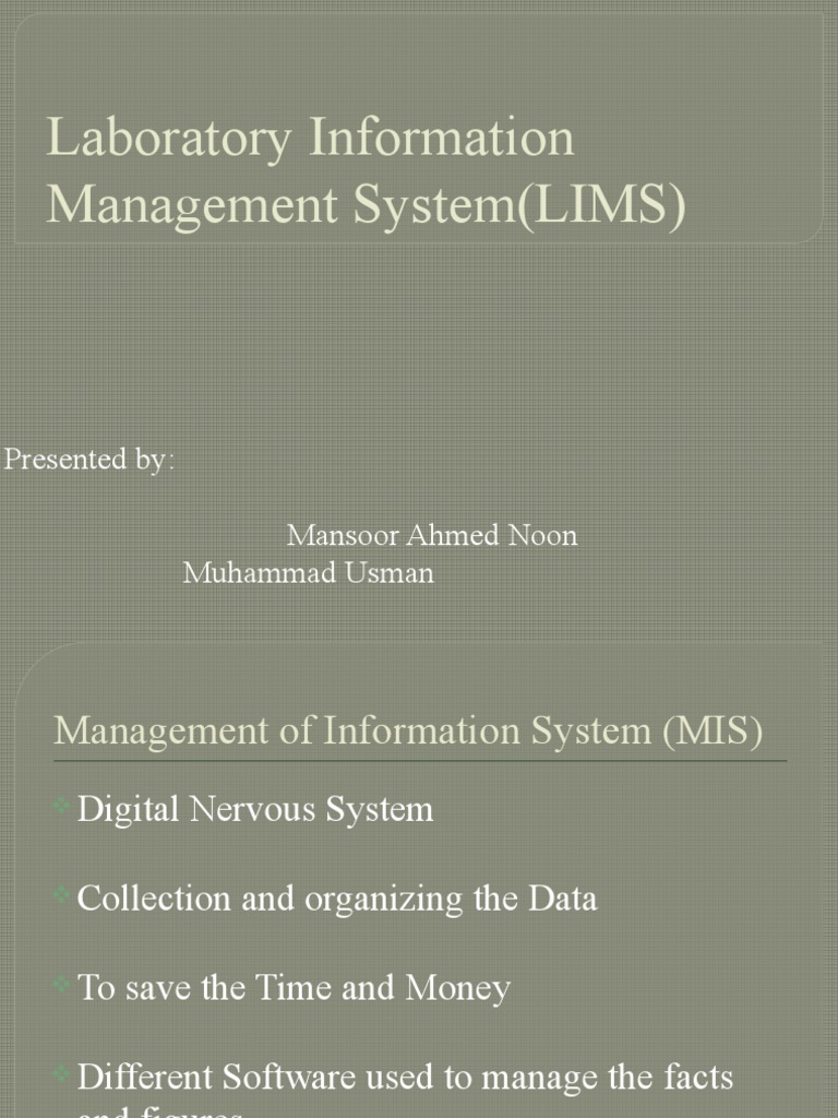 Laboratory Information Management System LIMS | Download Free PDF ...